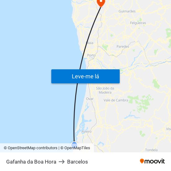 Gafanha da Boa Hora to Barcelos map