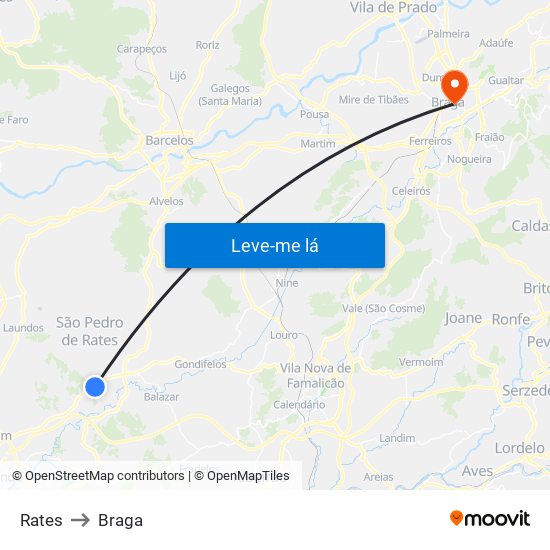 Rates to Braga map