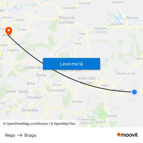 Rego to Braga map
