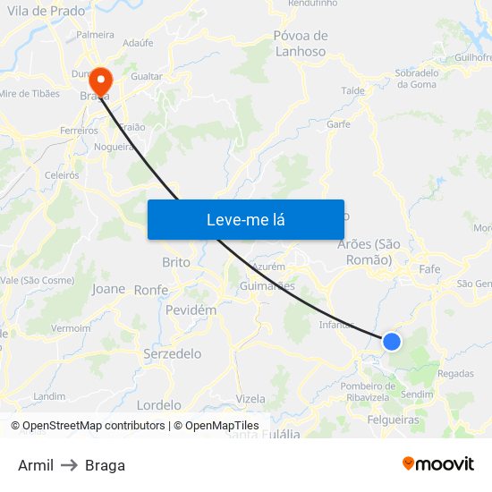 Armil to Braga map