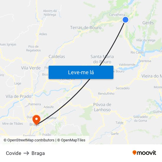 Covide to Braga map