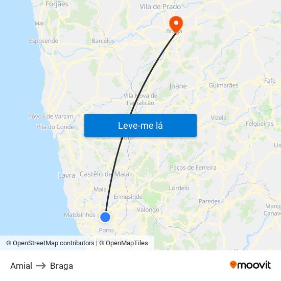 Amial to Braga map