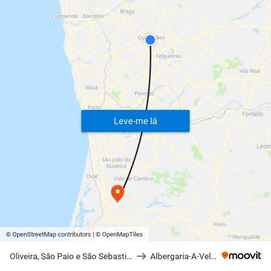 Oliveira, São Paio e São Sebastião to Albergaria-A-Velha map