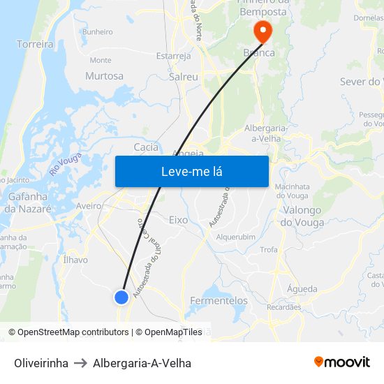 Oliveirinha to Albergaria-A-Velha map