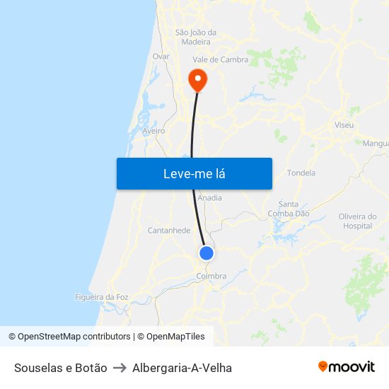 Souselas e Botão to Albergaria-A-Velha map
