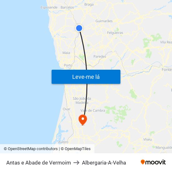 Antas e Abade de Vermoim to Albergaria-A-Velha map