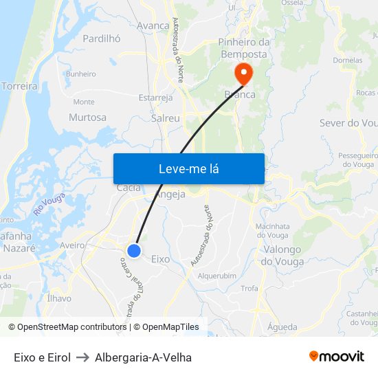 Eixo e Eirol to Albergaria-A-Velha map