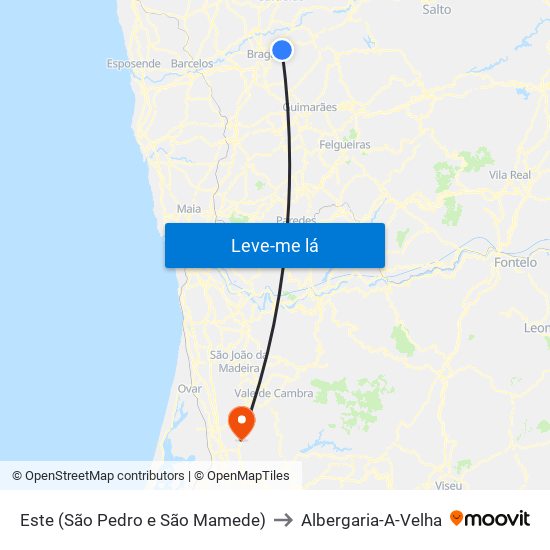 Este (São Pedro e São Mamede) to Albergaria-A-Velha map