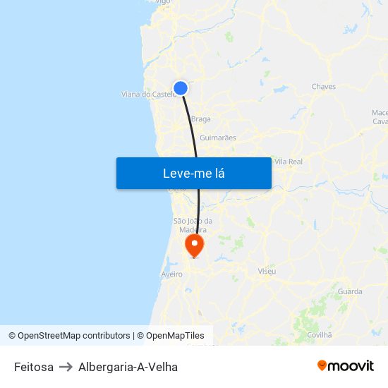Feitosa to Albergaria-A-Velha map