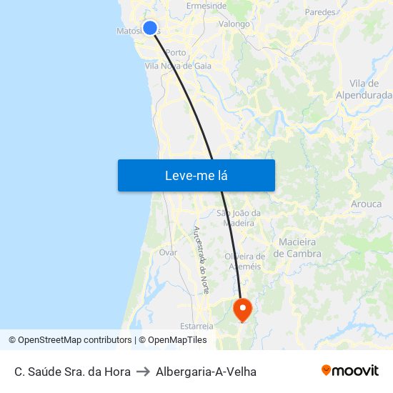 C. Saúde Sra. da Hora to Albergaria-A-Velha map