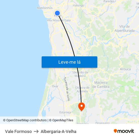 Vale Formoso to Albergaria-A-Velha map