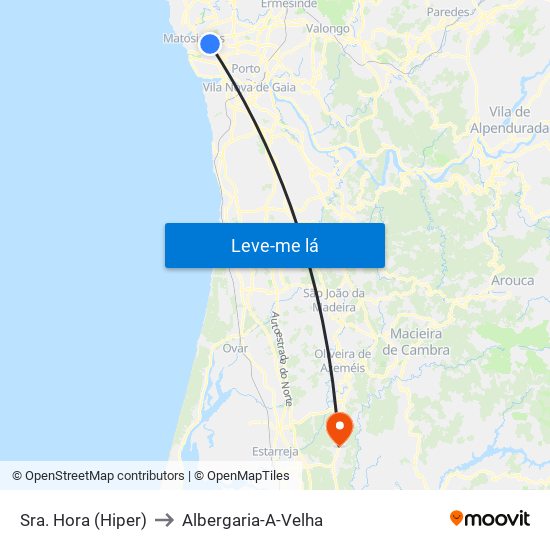 Sra. Hora (Hiper) to Albergaria-A-Velha map