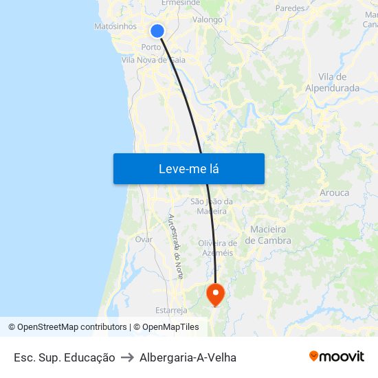 Esc. Sup. Educação to Albergaria-A-Velha map