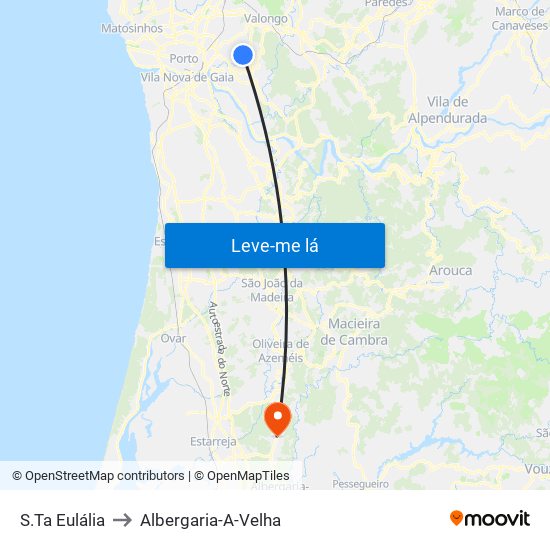 S.Ta Eulália to Albergaria-A-Velha map