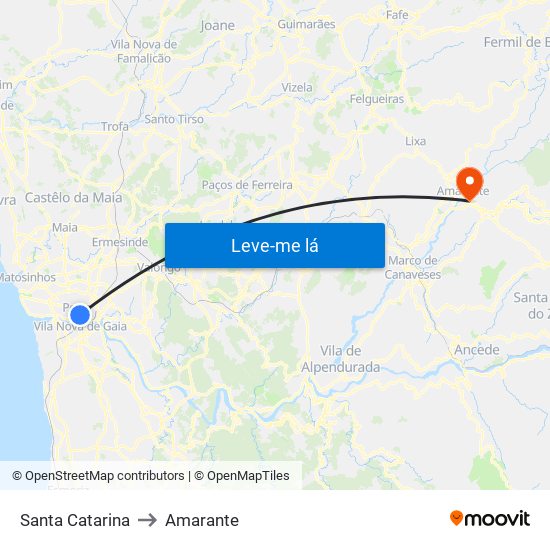 Santa Catarina to Amarante map