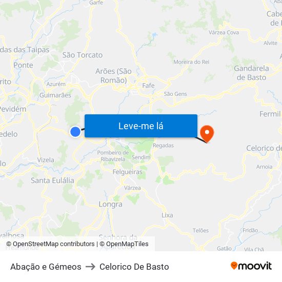 Abação e Gémeos to Celorico De Basto map