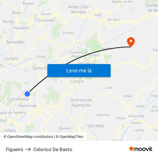 Figueiró to Celorico De Basto map