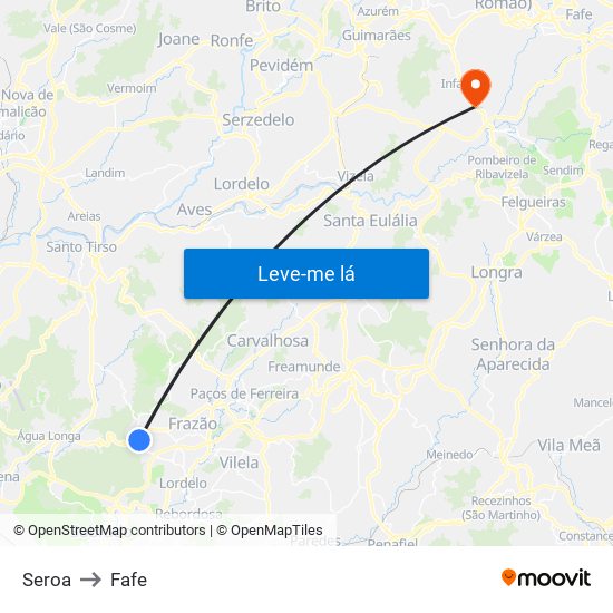 Seroa to Fafe map