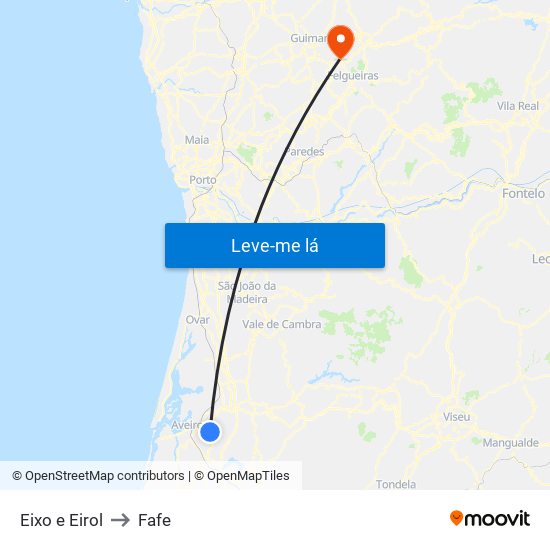Eixo e Eirol to Fafe map