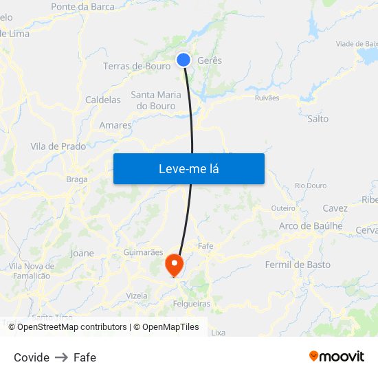 Covide to Fafe map