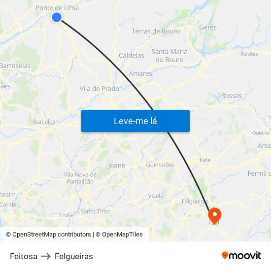 Feitosa to Felgueiras map