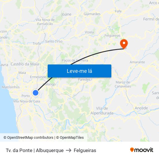 Tv. da Ponte | Albuquerque to Felgueiras map