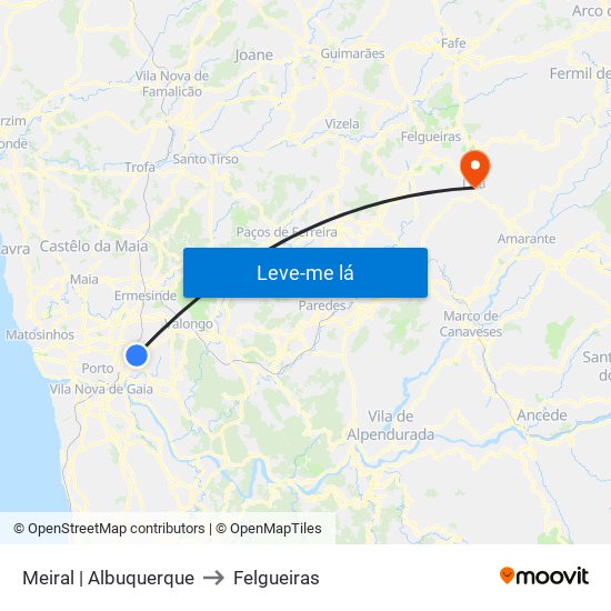 Meiral | Albuquerque to Felgueiras map
