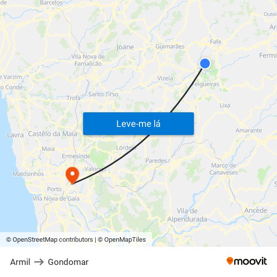 Armil to Gondomar map