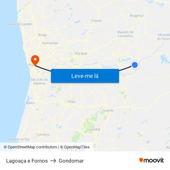 Lagoaça e Fornos to Gondomar map