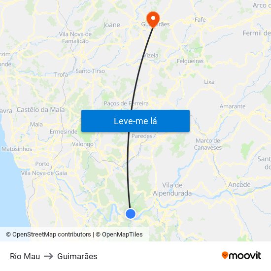 Rio Mau to Guimarães map