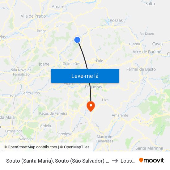 Souto (Santa Maria), Souto (São Salvador) e Gondomar to Lousada map