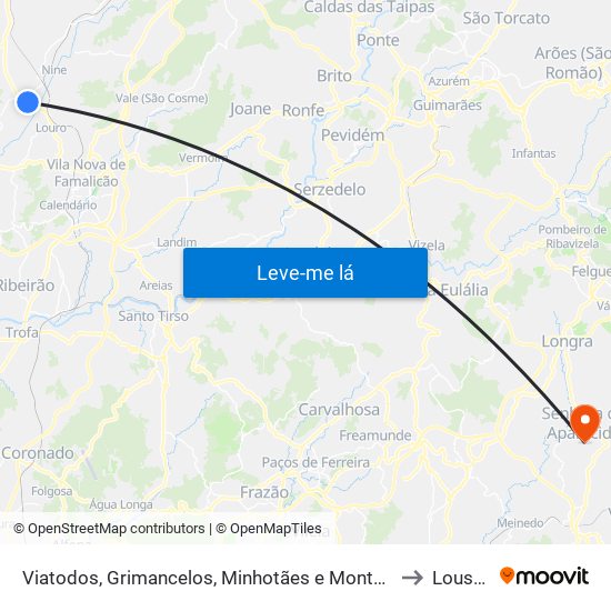 Viatodos, Grimancelos, Minhotães e Monte de Fralães to Lousada map