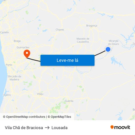 Vila Chã de Braciosa to Lousada map
