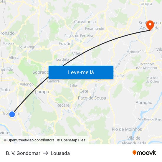 B. V. Gondomar to Lousada map