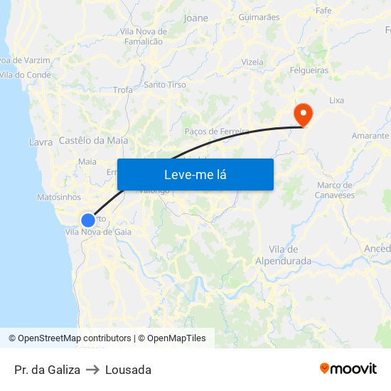 Pr. da Galiza to Lousada map
