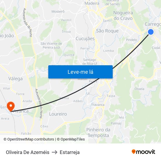 Oliveira De Azeméis to Oliveira De Azeméis map