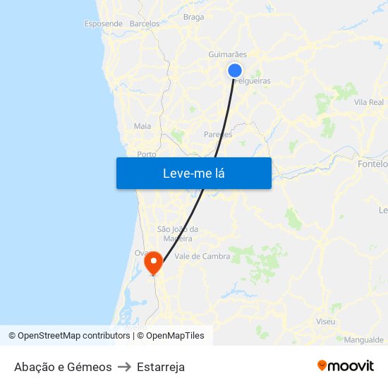 Abação e Gémeos to Estarreja map