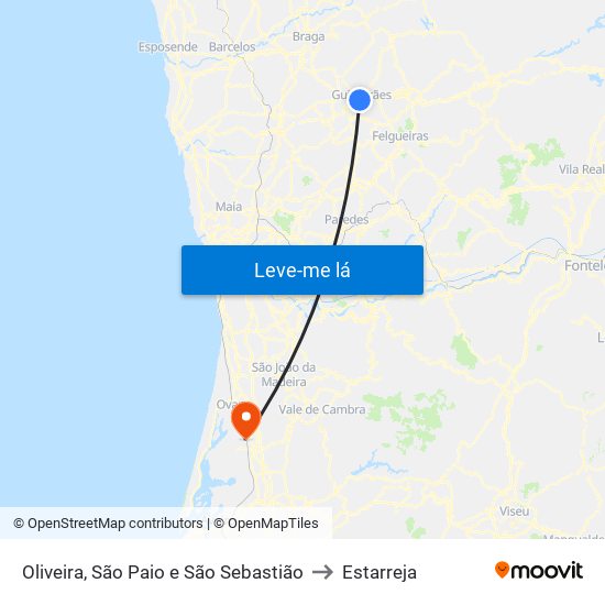 Oliveira, São Paio e São Sebastião to Estarreja map