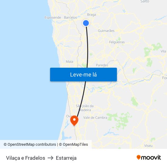 Vilaça e Fradelos to Estarreja map