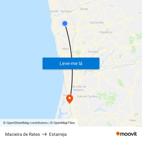 Macieira de Rates to Estarreja map