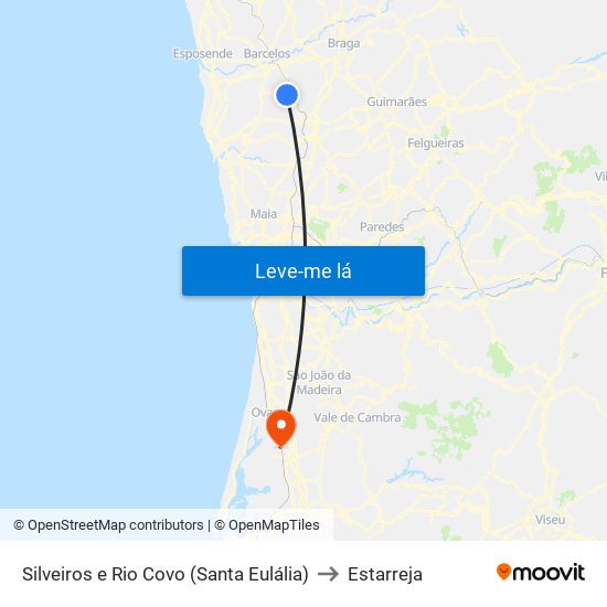 Silveiros e Rio Covo (Santa Eulália) to Estarreja map