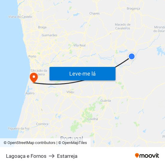 Lagoaça e Fornos to Estarreja map