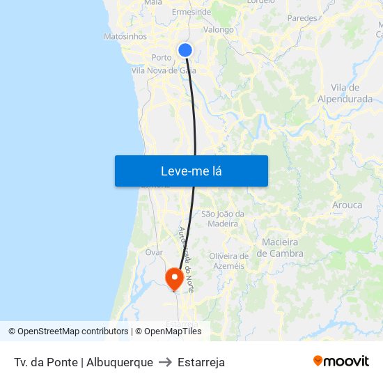 Tv. da Ponte | Albuquerque to Estarreja map