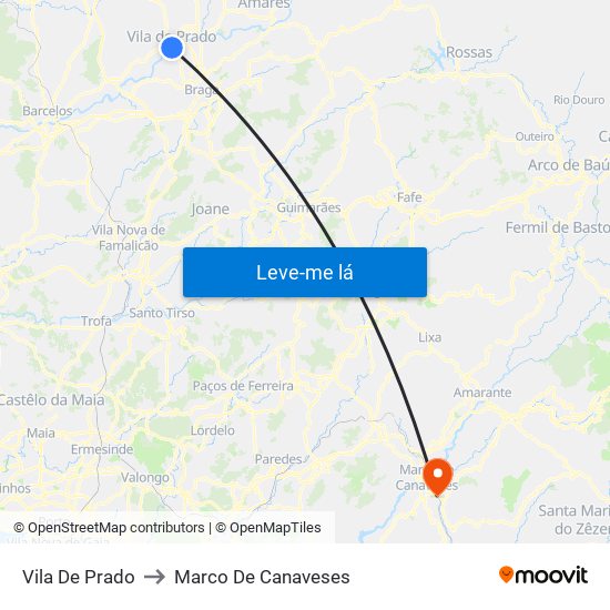 Vila De Prado to Marco De Canaveses map