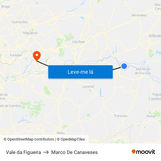 Vale da Figueira to Marco De Canaveses map