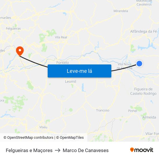 Felgueiras e Maçores to Marco De Canaveses map