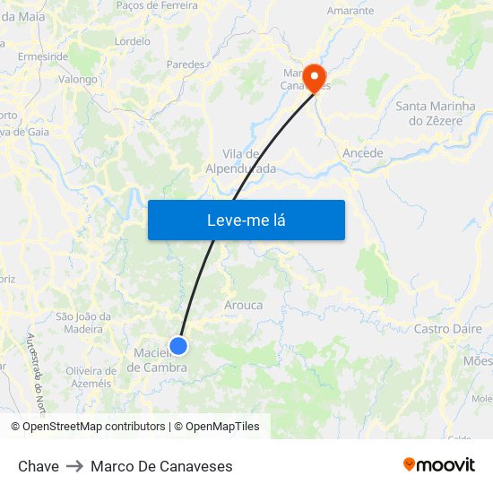 Chave to Marco De Canaveses map