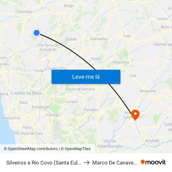 Silveiros e Rio Covo (Santa Eulália) to Marco De Canaveses map