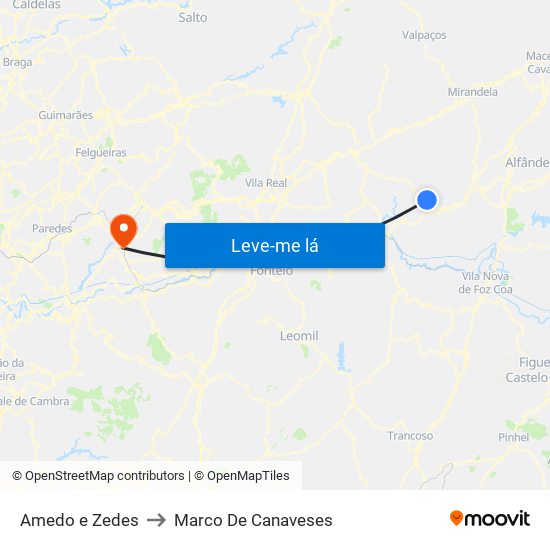 Amedo e Zedes to Marco De Canaveses map