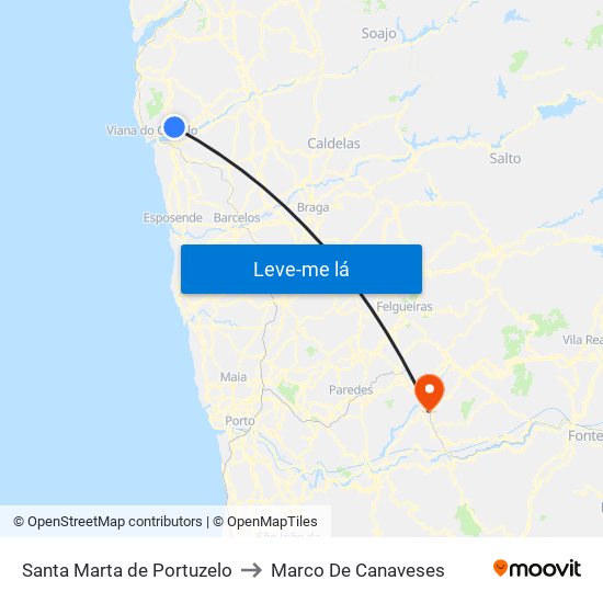 Santa Marta de Portuzelo to Marco De Canaveses map